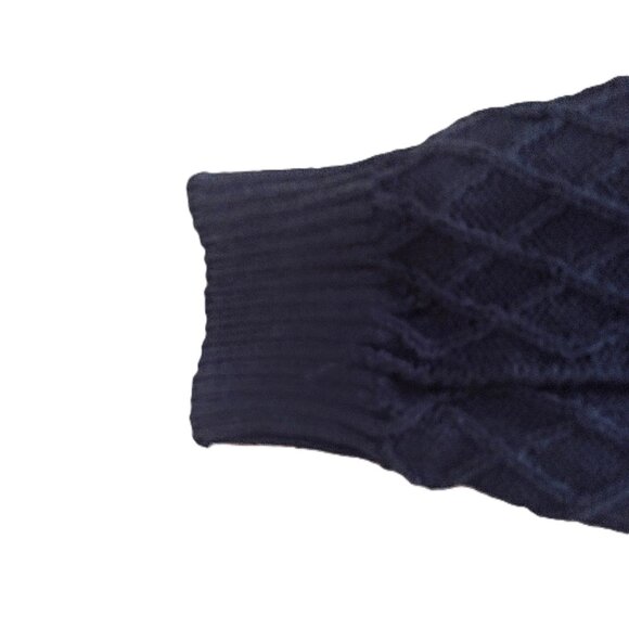 Men's Casual Button Mock-Neck Pullover Multi-Cable Sweater ~ Black (XL-2XL) NWT - Picture 9 of 13